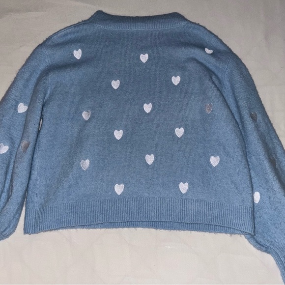 Light Blue Heart Pattern Sweater - Picture 4 of 4